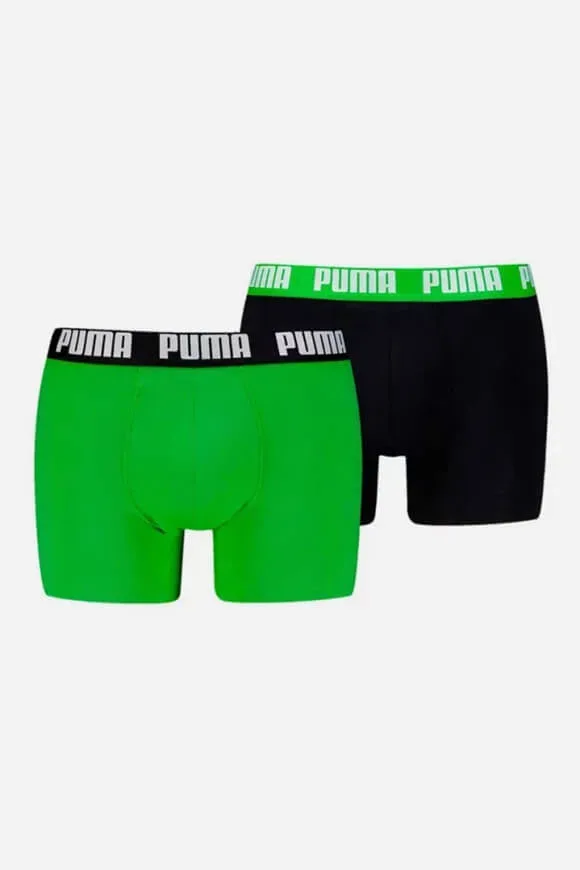Puma Doppelpack Boxershorts - Green + Black M Herren