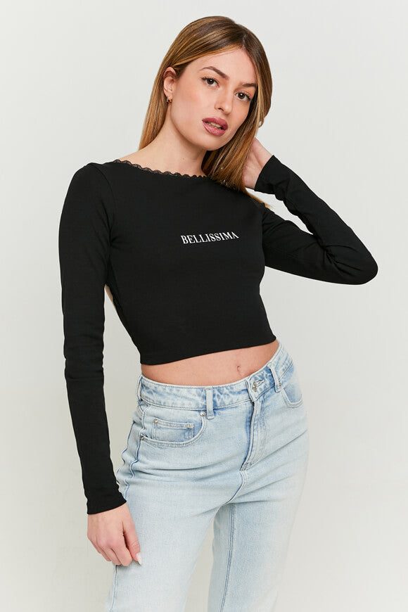 Tally Weijl Crop Langarmshirt - Black XS Damen