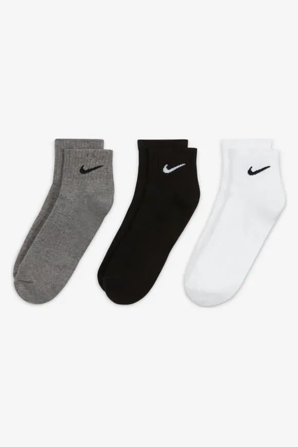 Nike Dreierpack Socken - Grau meliert + Schwarz + Weiss EU42-46 Herren
