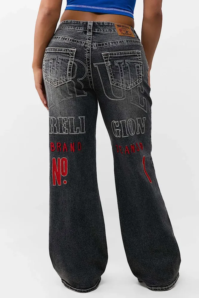 True Religion Bobbi Baggy Fit Jeans - Meadow Ash 24 Damen