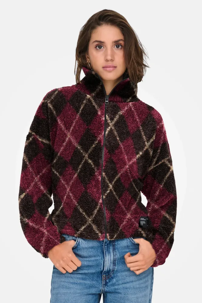 Only ONLELINE Teddy Jacke - Black Coffee + Nomad M Damen