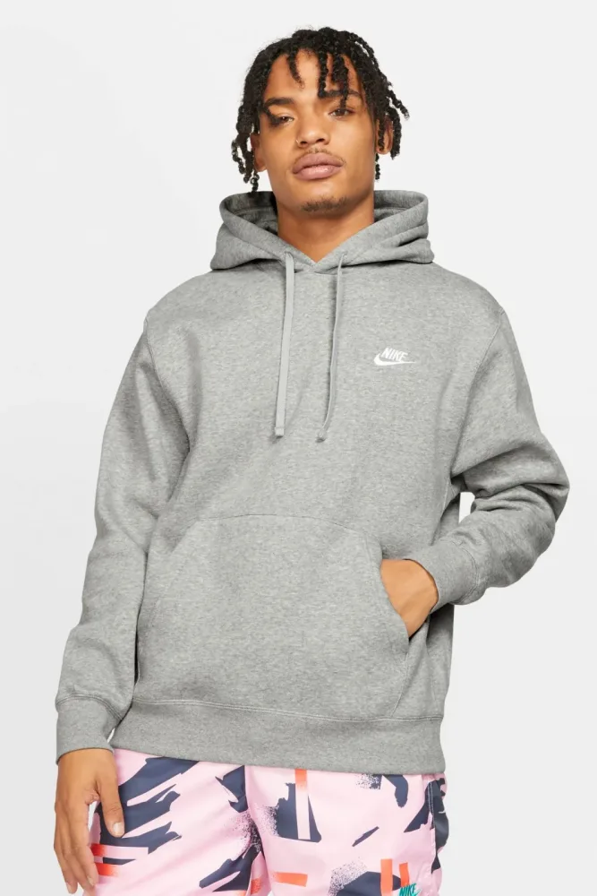 Nike Sportswear Club Fleece Kapuzensweatshirt - Hellgrau meliert XS Herren