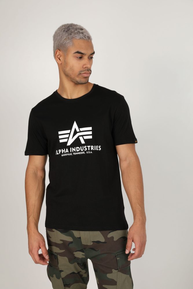Alpha Industries T-Shirt - Black + White XS Herren