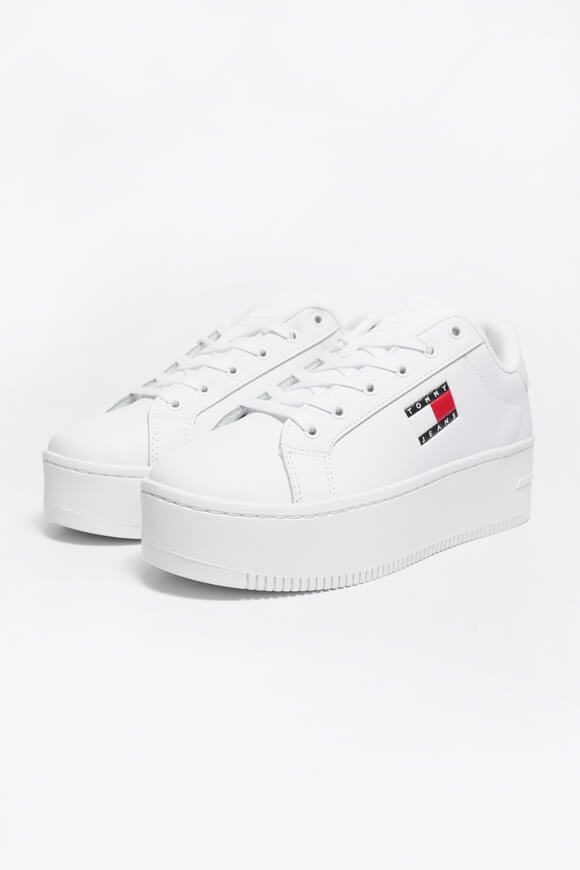 Tommy Jeans Plateau Sneaker - White EU37 Damen