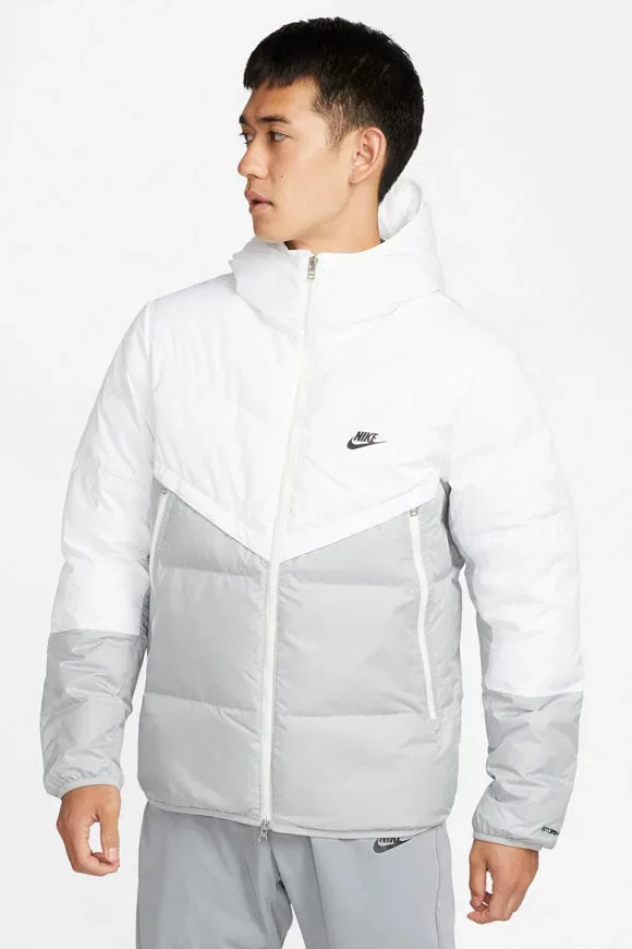 Nike Puffer Daunenjacke - Light Smoke Grey + White M Herren