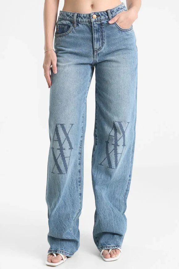 Armani Exchange Relaxed Fit Jeans - Indigo Denim 26 Damen
