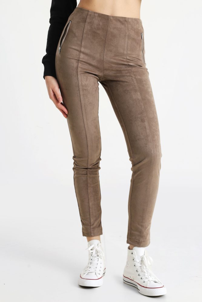Only ONLANGALI Leggings aus Kunstwildleder - Walnut M Damen