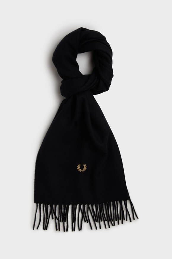 Fred Perry Lambswool Schal - Black Einheitsgroesse Herren