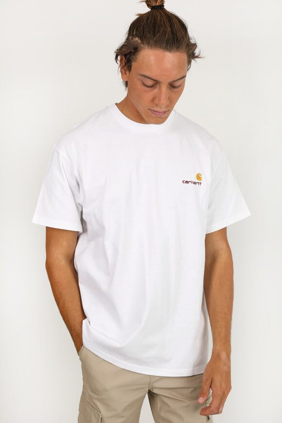 Carhartt WIP American Script T-Shirt - White M Herren