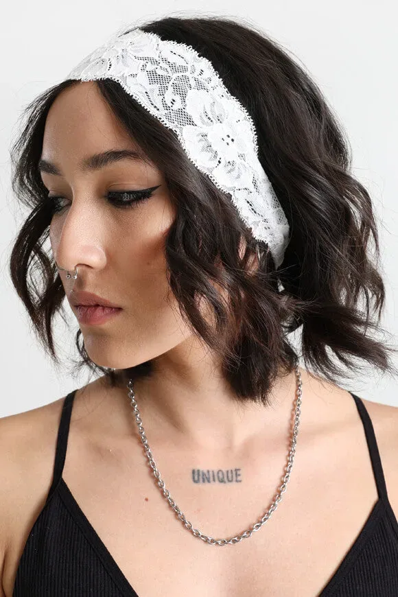 My Accessories London Spitzen Stirnband - White Einheitsgroesse Damen