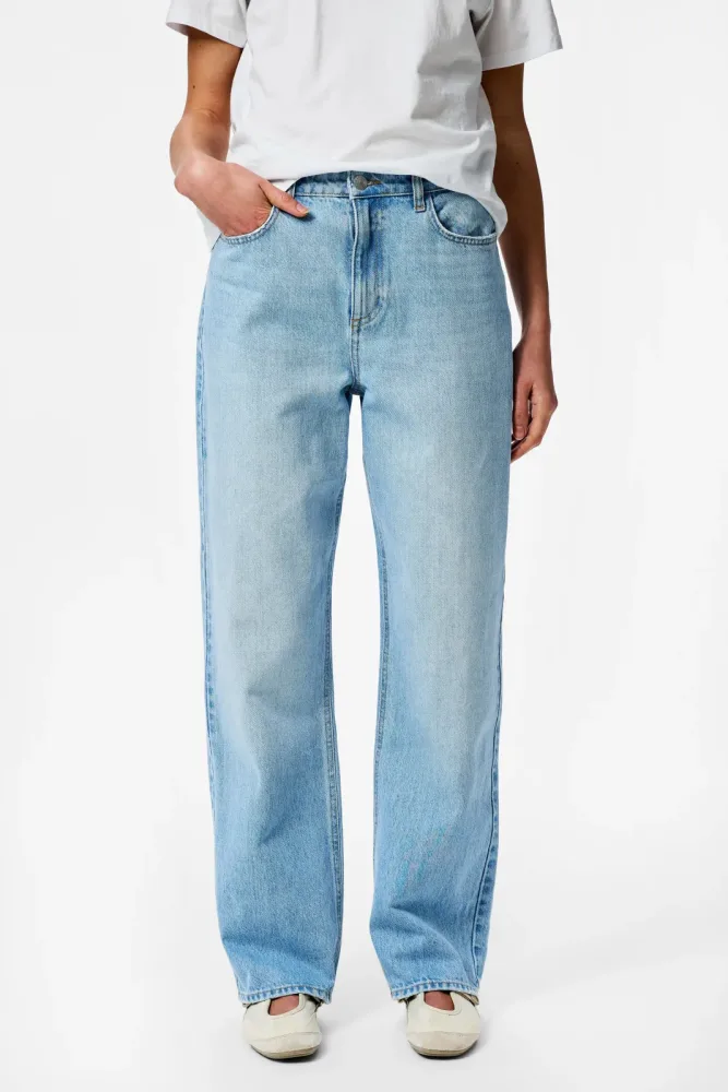 Pieces PCKATE Straight Fit Jeans L32 - Light Blue Denim 27/32 Damen