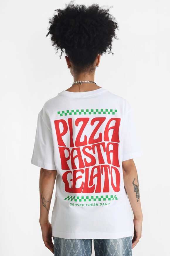 Miss Tee Italian Flavor Oversize T-Shirt - White S Damen