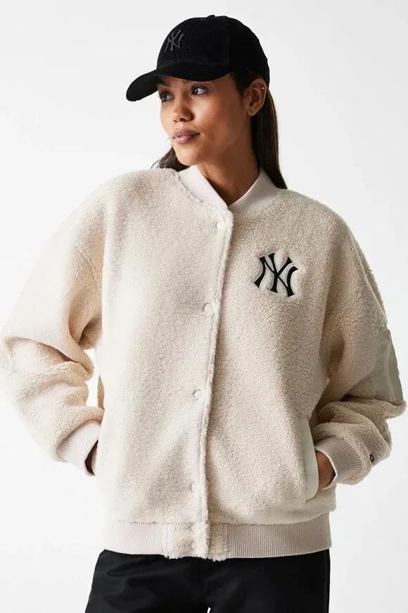 New Era Teddy Bomberjacke - Beige XS Damen