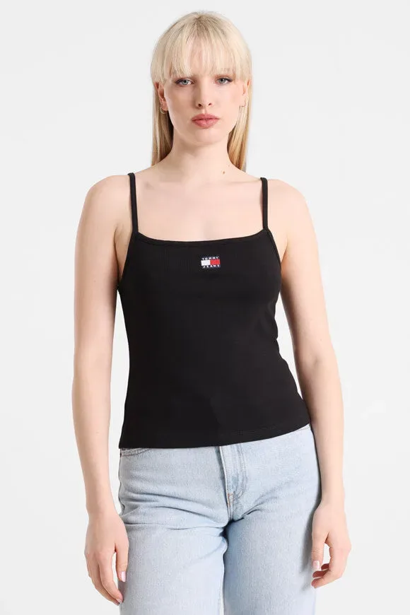 Tommy Jeans Geripptes Trägertop - Black M Damen