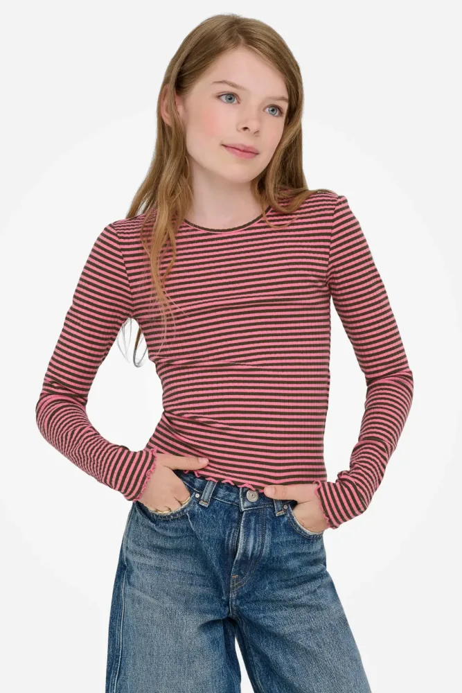 Only KOGDIXI Langarmshirt - Pink Lemonade + Forest Nig 158-164 Kids