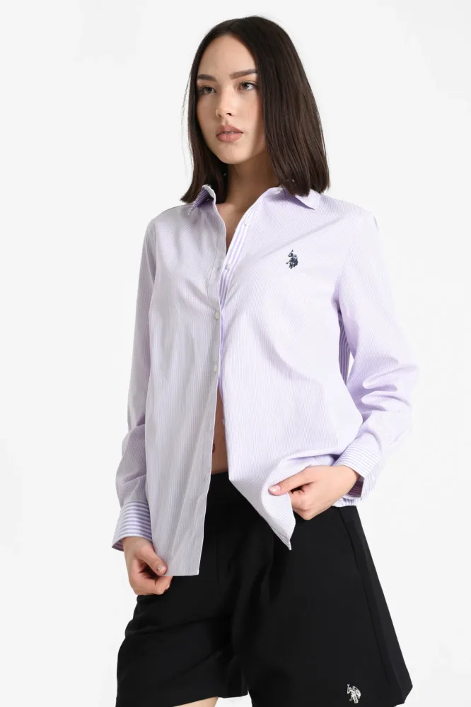 U.S. Polo Assn. Lizy Hemd - Lilac + White S Damen