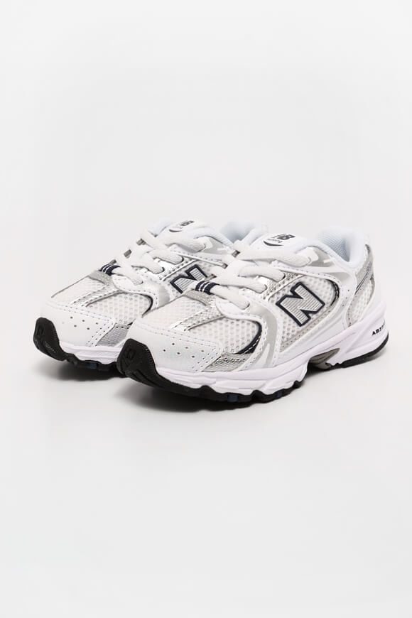 New Balance I 530 Core Baby Sneaker - White + Silver + Navy EU20