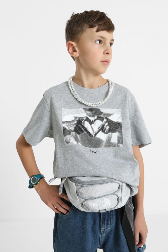 Mister Tee T-Shirt - Grey Heather 134-140 Kids