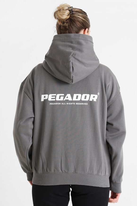 Pegador Ramira Oversize Kapuzensweatjacke - Washed Deep Grey M Damen