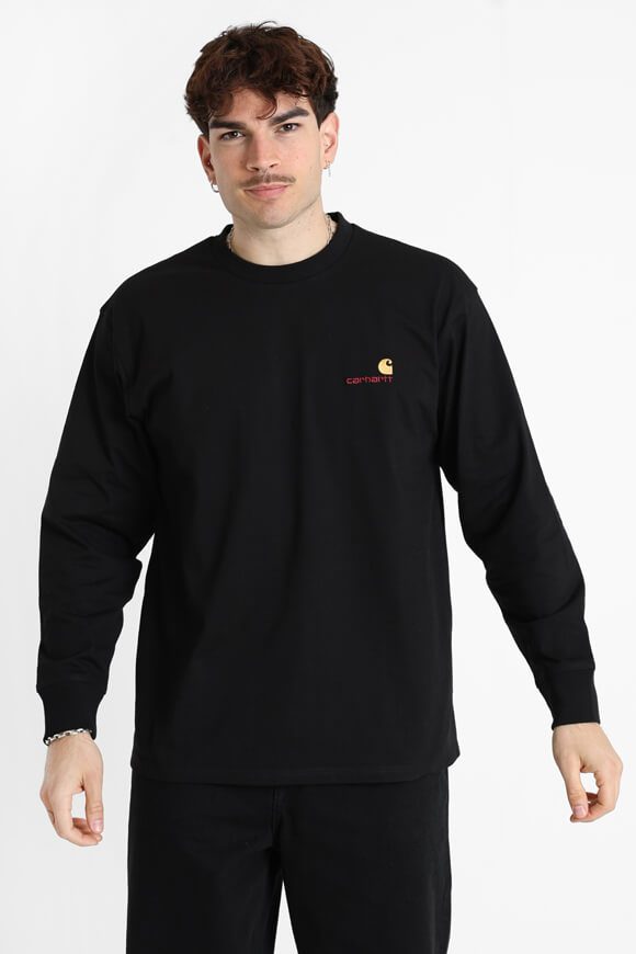 Carhartt WIP American Script Langarmshirt - Black L Herren