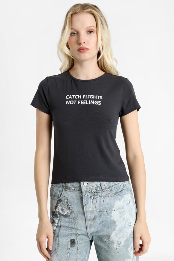Noisy May NMMOLLY Crop T-Shirt - Obsidian M Damen