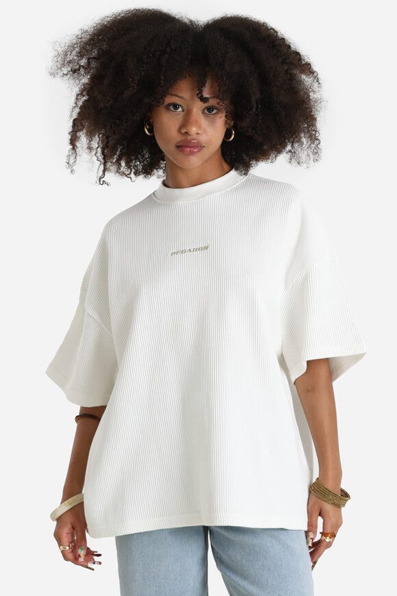 Pegador Amanda Strukturiertes Oversize T-Shirt - Washed Warm White XS Damen