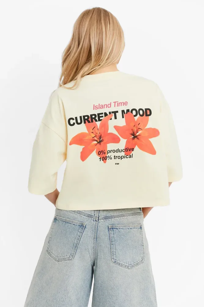 Tally Weijl Crop T-Shirt - Butter XS Damen