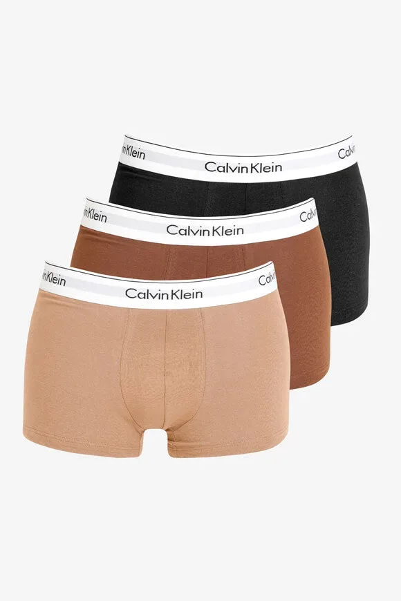 Calvin Klein Underwear Dreierpack Boxershorts - Black + Warm Bronze + Cedar S Herren