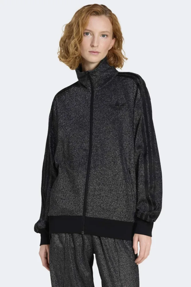 Adidas Originals Lurex Trainingsjacke - Black + Silver Metallic M Damen