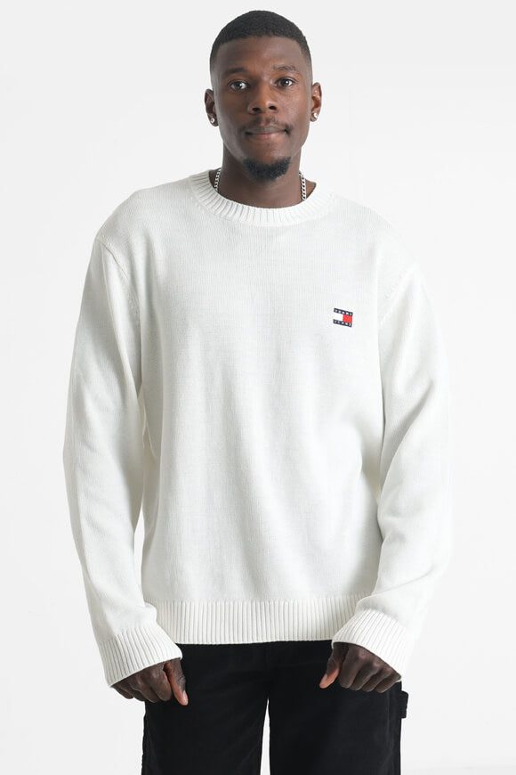 Tommy Jeans Badge Strickpullover - Ancient White M Herren