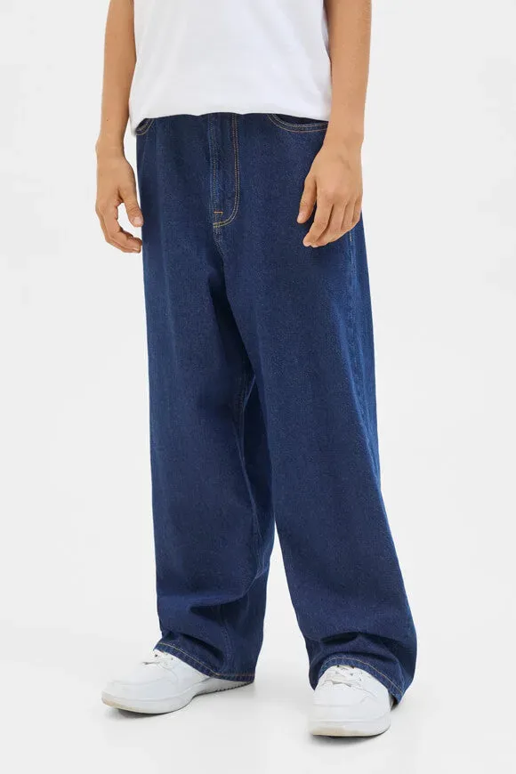 Jack & Jones Junior Ron Extra Baggy Fit Jeans - Dark Blue Denim 152 Kids