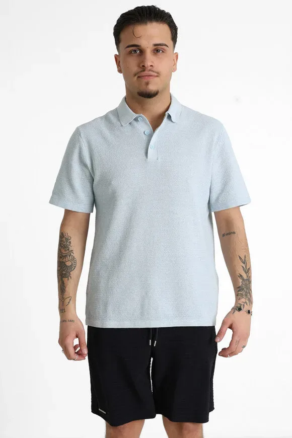 Jack & Jones JJEGEORGE Strick Poloshirt - Chambray Blue L Herren