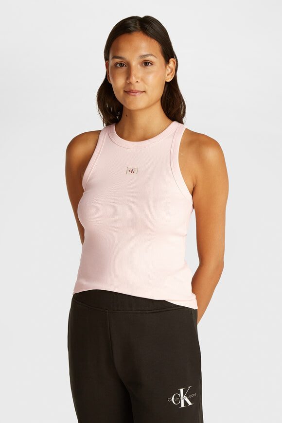 Calvin Klein Jeans Geripptes Tanktop - Silver Peony S Damen