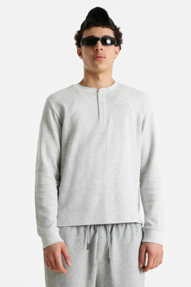 Jack & Jones JORNIAGARA Langarmshirt - Light Grey Heather S Herren