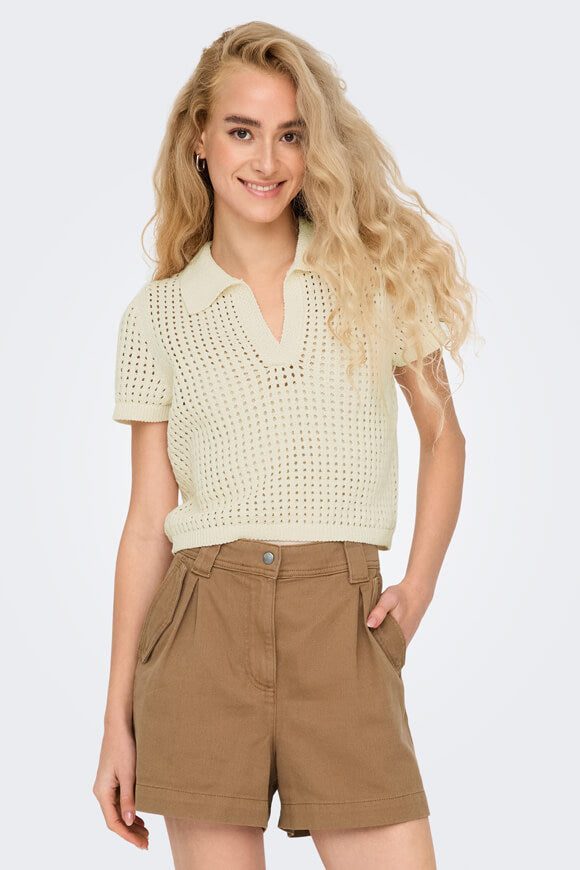 Only ONLANNASOFIA Häkel Poloshirt - Birch S Damen