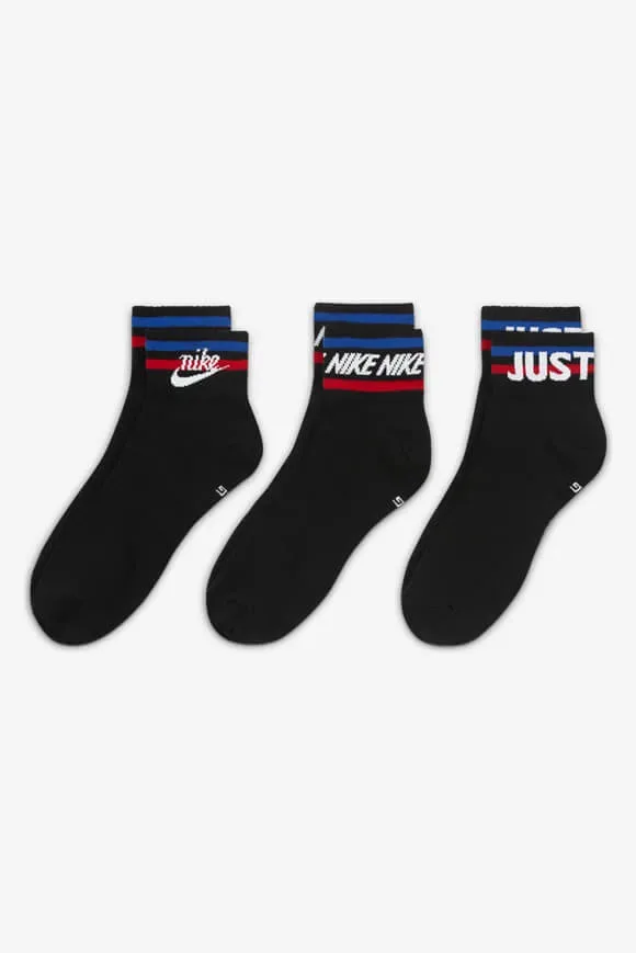 Nike Dreierpack Socken - Schwarz EU42-46