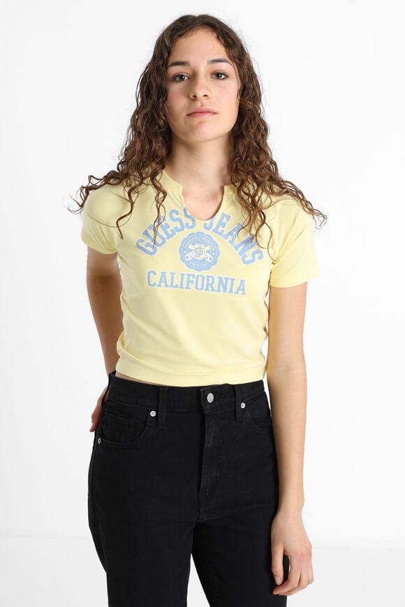 Guess Jeans Crop T-Shirt - Lemon Pie M Damen