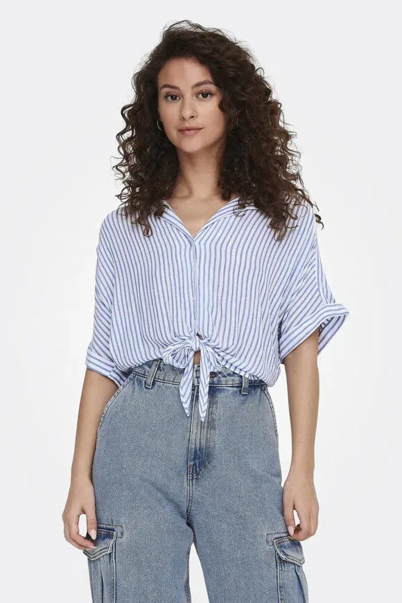 Only Paula Bluse aus Seersucker - Cloud Dancer L Damen
