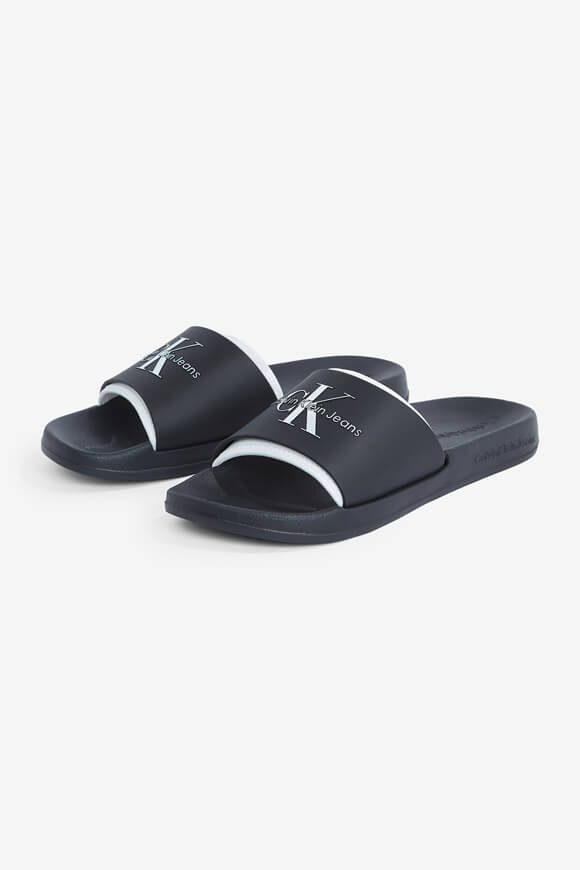 Calvin Klein Jeans Pantoletten - Black + Bright White EU41 Herren