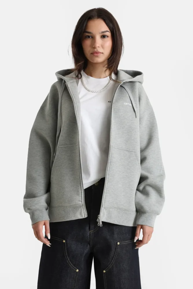 Carhartt WIP Alda Oversize Kapuzensweatjacke - Grey Heather S Damen