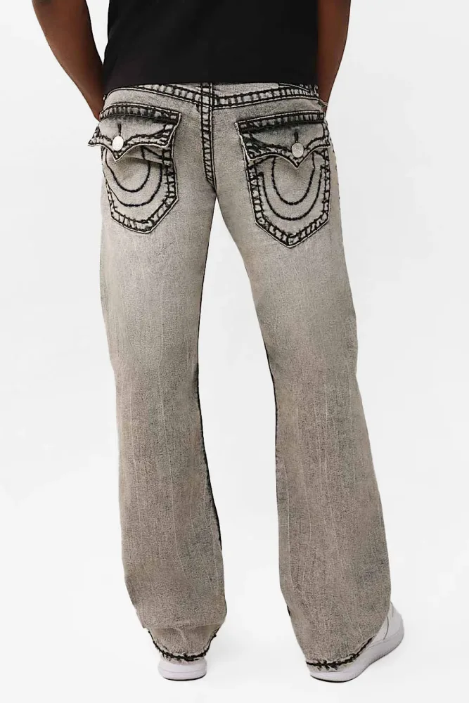 True Religion Billy Bootcut Jeans - Grey Washed 30/34 Herren
