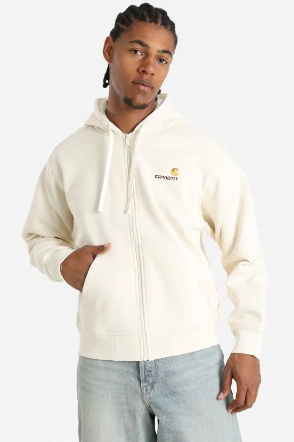 Carhartt WIP American Script Oversize Kapuzensweatjacke - Natural S Herren