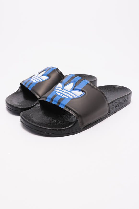 Adidas Originals Adilette Pantoletten - Core Black + Blue + Cloud White EU40 1/2 Herren