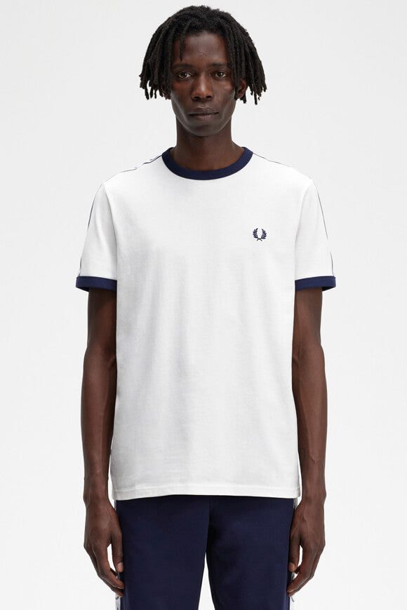 Fred Perry T-Shirt - Snow White + Navy M Herren