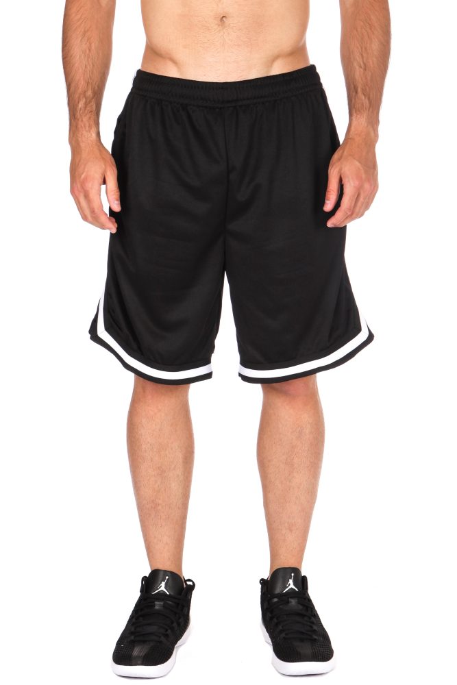 Urban Classics Stripes Mesh Shorts - Black + White M Herren
