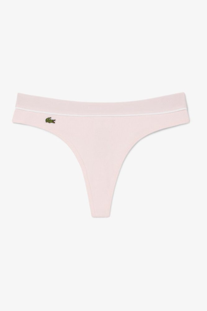 Lacoste Gerippter String - Flamingo XS Damen