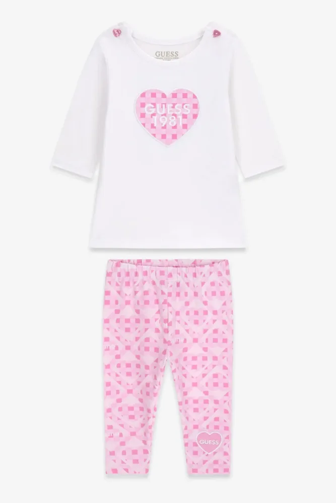 Guess Baby-Set - White + Pink 9-12m