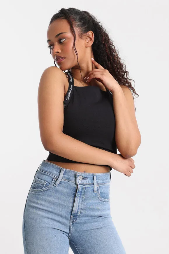 Calvin Klein Jeans Crop Top - Black S Damen