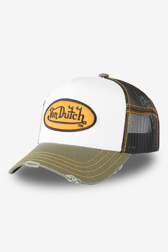 Von Dutch Trucker Cap / Snapback - White + Dark Olive + Black Einheitsgroesse Herren