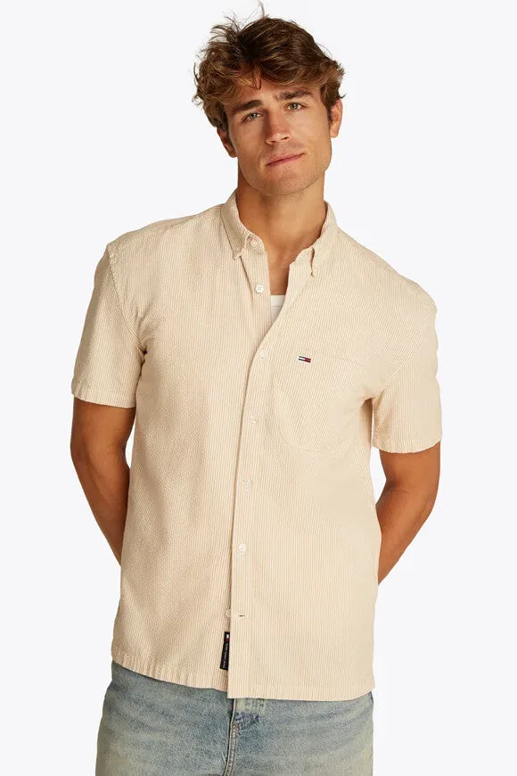 Tommy Jeans Hemd aus Seersucker - Relic Tan M Herren